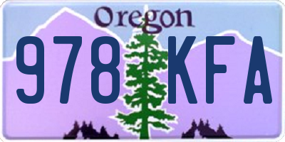 OR license plate 978KFA