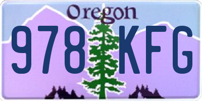 OR license plate 978KFG