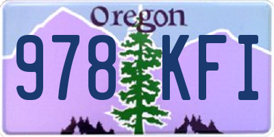 OR license plate 978KFI