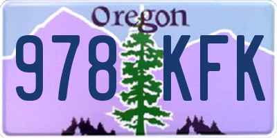 OR license plate 978KFK