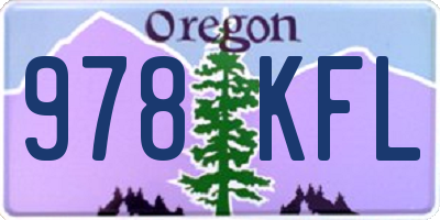 OR license plate 978KFL