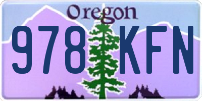 OR license plate 978KFN