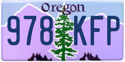 OR license plate 978KFP