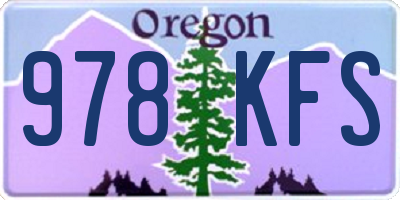 OR license plate 978KFS