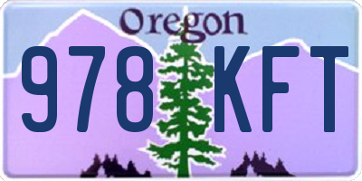 OR license plate 978KFT