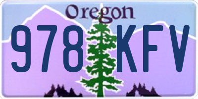 OR license plate 978KFV