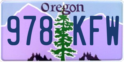 OR license plate 978KFW