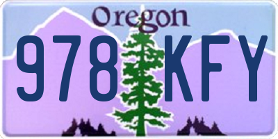 OR license plate 978KFY