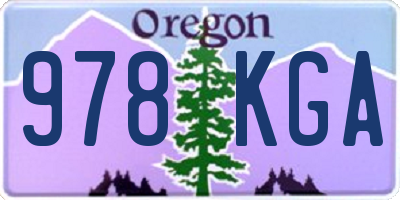 OR license plate 978KGA