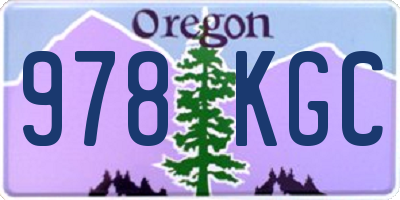 OR license plate 978KGC