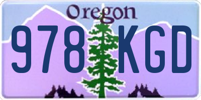 OR license plate 978KGD