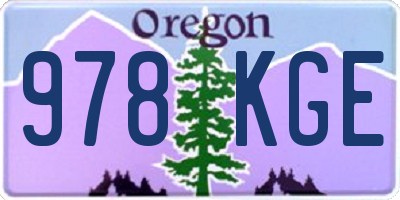OR license plate 978KGE