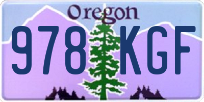 OR license plate 978KGF