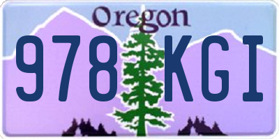 OR license plate 978KGI