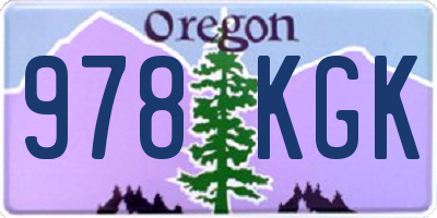 OR license plate 978KGK