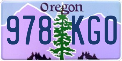 OR license plate 978KGO