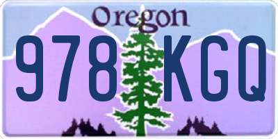OR license plate 978KGQ