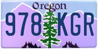 OR license plate 978KGR