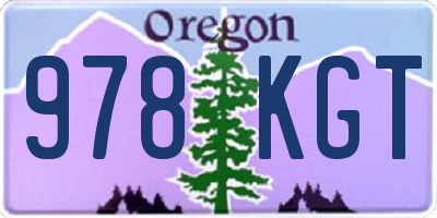 OR license plate 978KGT