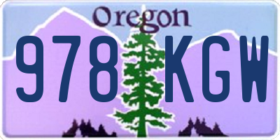 OR license plate 978KGW