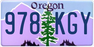 OR license plate 978KGY