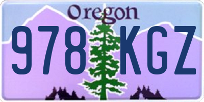 OR license plate 978KGZ