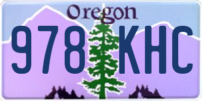OR license plate 978KHC
