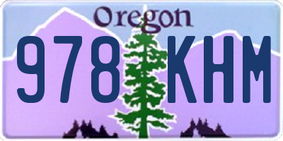 OR license plate 978KHM
