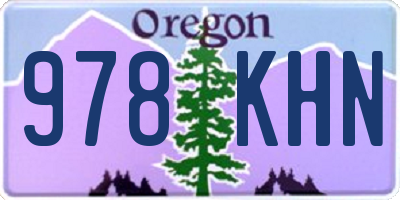 OR license plate 978KHN
