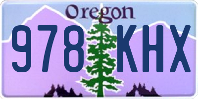 OR license plate 978KHX