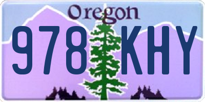 OR license plate 978KHY