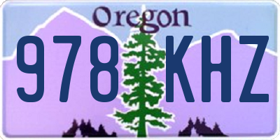 OR license plate 978KHZ