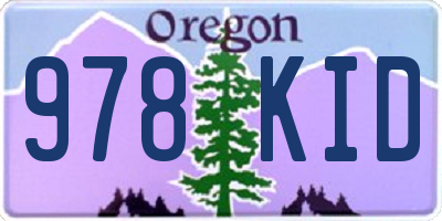 OR license plate 978KID