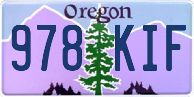 OR license plate 978KIF