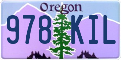 OR license plate 978KIL