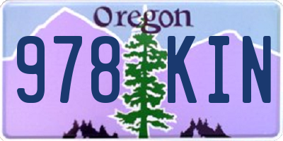 OR license plate 978KIN