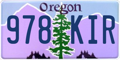 OR license plate 978KIR