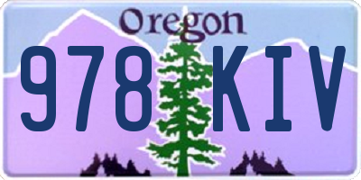 OR license plate 978KIV