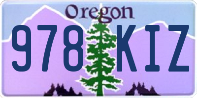 OR license plate 978KIZ