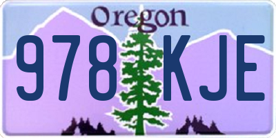 OR license plate 978KJE
