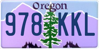 OR license plate 978KKL