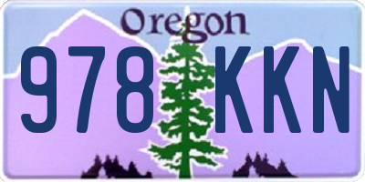 OR license plate 978KKN