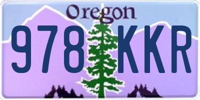 OR license plate 978KKR