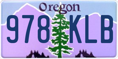 OR license plate 978KLB