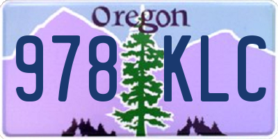 OR license plate 978KLC