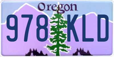 OR license plate 978KLD