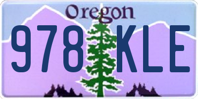 OR license plate 978KLE