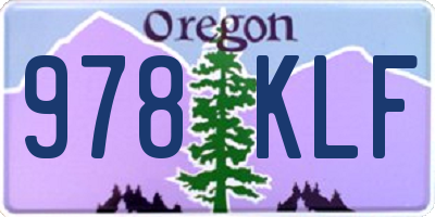 OR license plate 978KLF