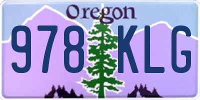 OR license plate 978KLG