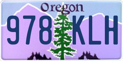 OR license plate 978KLH